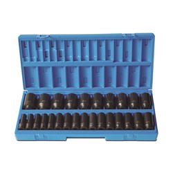 26 Pieces 1/2 Drive 6-Point Metric Deep Socket Set