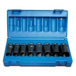8 Pieces 1/2 Drive, Wheel Lug Nut Remover Thin Wall Deep Set