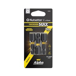 ThunderMax 1/4in x 45mm Impact Magnetic Nutsetter Carded | 3 Pack