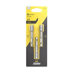 Nutsetter 1/4in x 65mm Magnetic Carded | 3 Pack