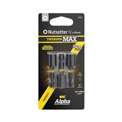 ThunderMax 3/8in x 45mm Impact Magnetic Nutsetter Carded | 3 Pack