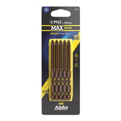 PH2 x 100mm MAXdrive Torsion Power Bit Carded | 5 Pack
