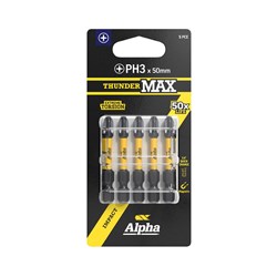 ThunderMax PH3 x 50mm Impact Power Bit Carded | 5 Pack