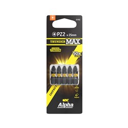 ThunderMax PZ2 x 25mm Impact Insert Bit Carded | 5 Pack