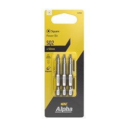 SQ2 x 50mm Power Bit Carded | 3 Pack