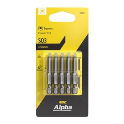 SQ3 x 50mm Power Bit Carded | 5 Pack