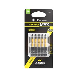 ThunderMax TX15 x 50mm Impact Power Bit Carded | 5 Pack