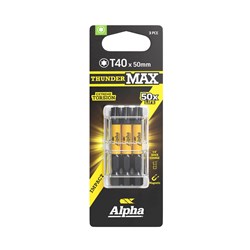 ThunderMax TX40 x 50mm Impact Power Bit Carded | 3 Pack