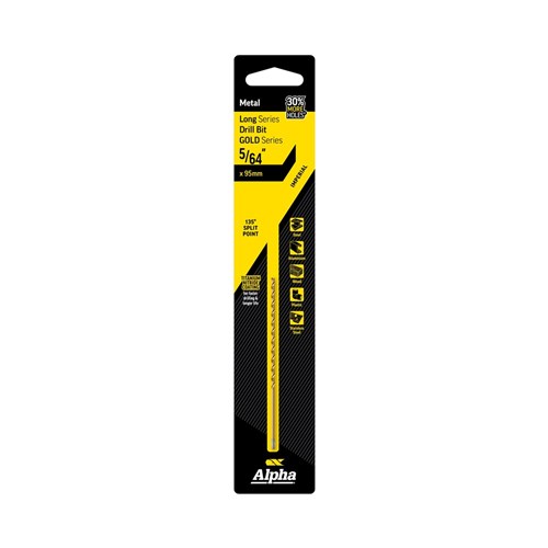 5/64in (1.98mm) Long Series Drill Bit - Gold Series (OAL 95.5mm) 