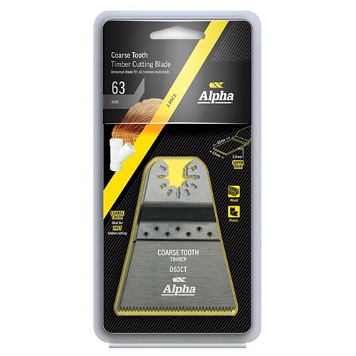 Coarse Tooth 63mm - Timber Multi-Tool Blade - 3 Pack