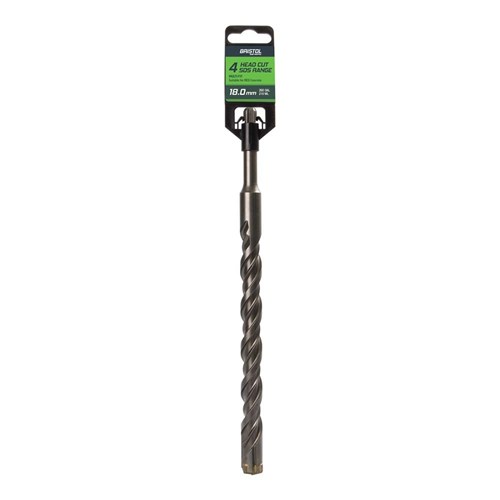 18.0 x 260mm Bristol SDS Plus 4 Cutter Masonry Drill