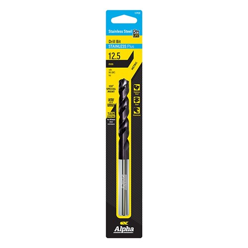 12.5mm Stainless Plus Metric Drill Bit | Carded 