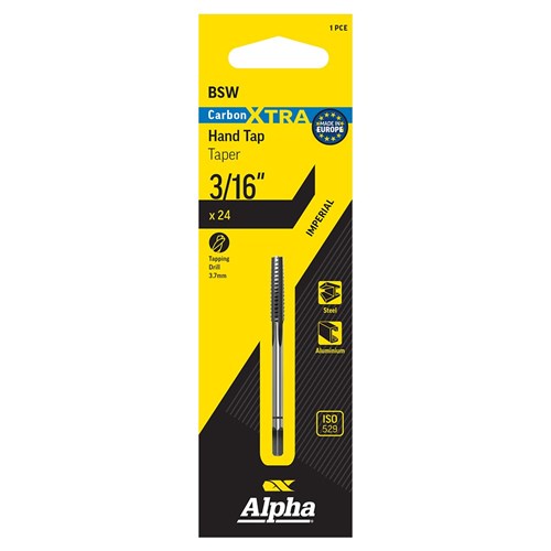 Carbon Xtra Tap BSW Taper-3/16x24 carded