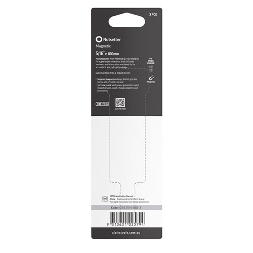 Nutsetter 5/16in x 100mm Magnetic Carded | 3 Pack