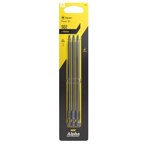 SQ2 x 150mm Power Bit Carded | 3 Pack