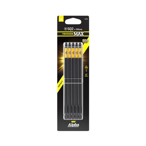 ThunderMax SQ2 x 150mm Impact Power Bit Carded | 5 Pack