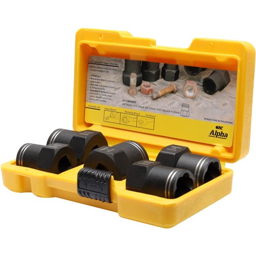 5 Pce | Alpha Damaged Nut & Bolt Extractor Set | 1/2in Drive Met/Imp