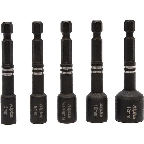 7pce | Alpha Damaged Nut & Bolt Extractor Set | 1/4in Hex Drive Met/Imp