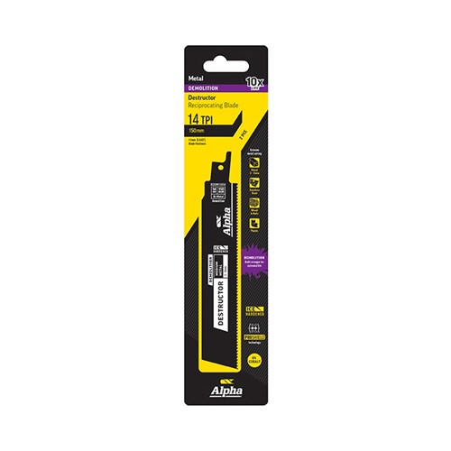 Destructor Demolition - Metal - Recip Blade, 14 TPI, 150mm - 2 Pack